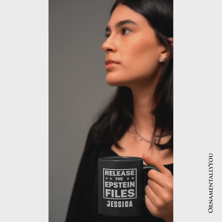 Release The Epstein Files Personalized Mug, Justice Demand Protest Gift with Custom Name