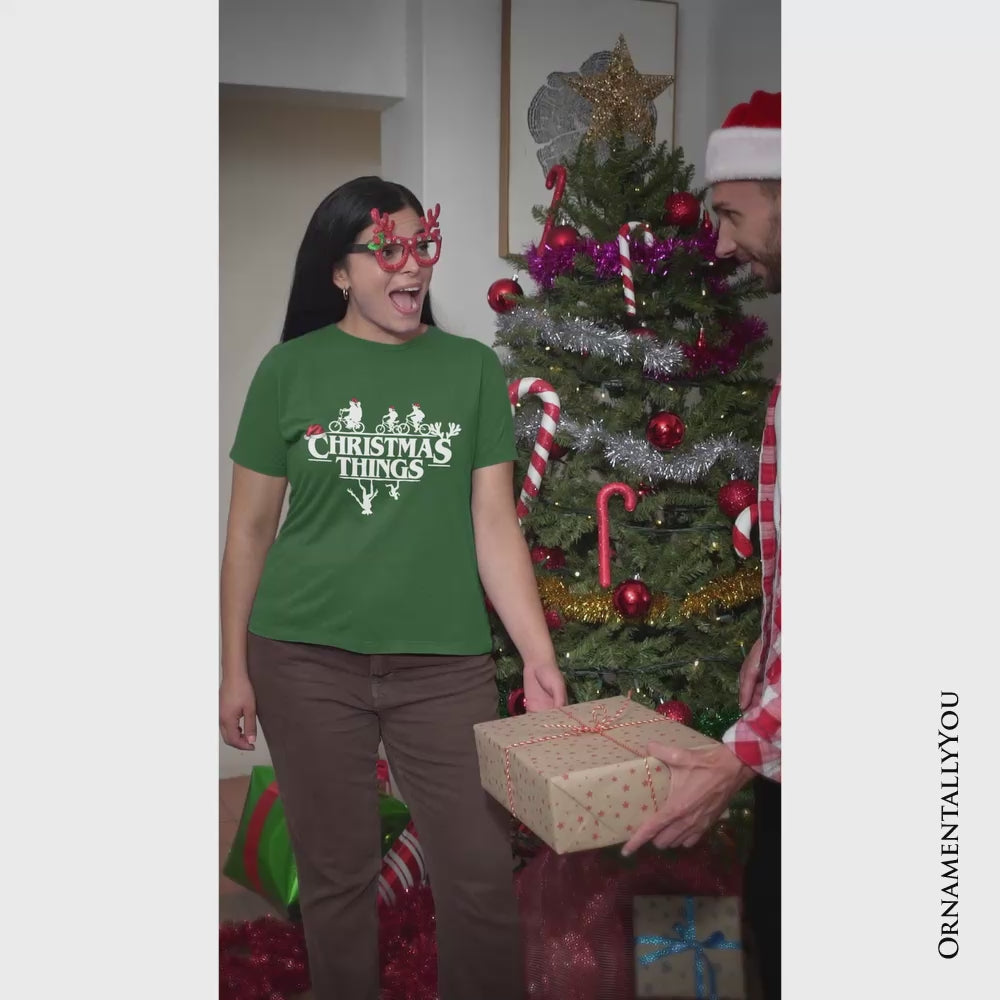 Christmas Things Retro T-Shirt, Handmade Soft Holiday Tee