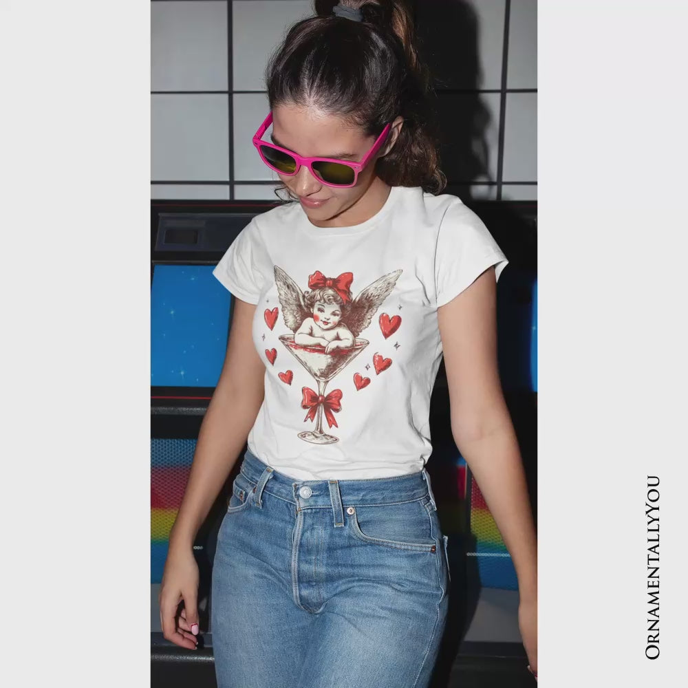 Retro Coquette Cupid Valentine T-Shirt, Galentine Tee