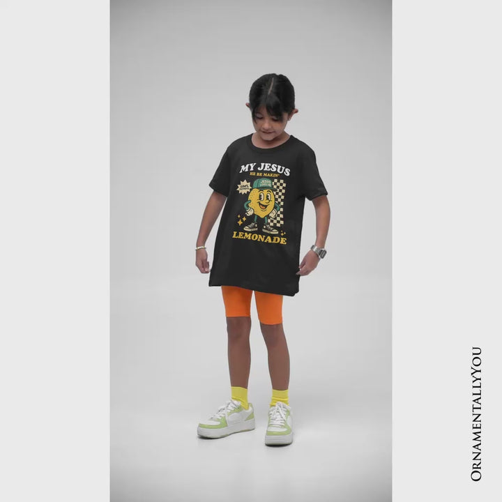 Kids Life Gave Me Lemons Jesus Lemonade T-Shirt, Funny Youth Christian Faith Retro Tee