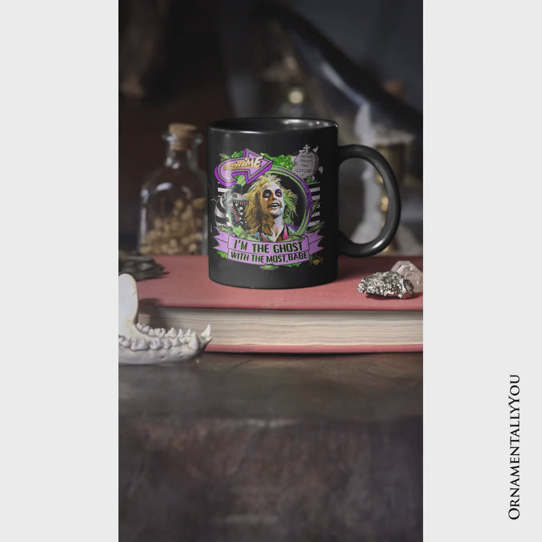 I’m The Ghost With The Most Babe Personalized Mug, Funny Horror Gift with Custom Name