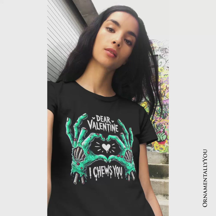 Zombie Valentine Hands I Chews You T-Shirt, Funny Tee for Horror Spring Season