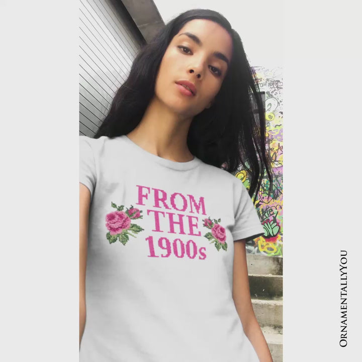 From The 1900s Floral Printed Faux Embroidery T-Shirt, Sarcastic Vintage Tee