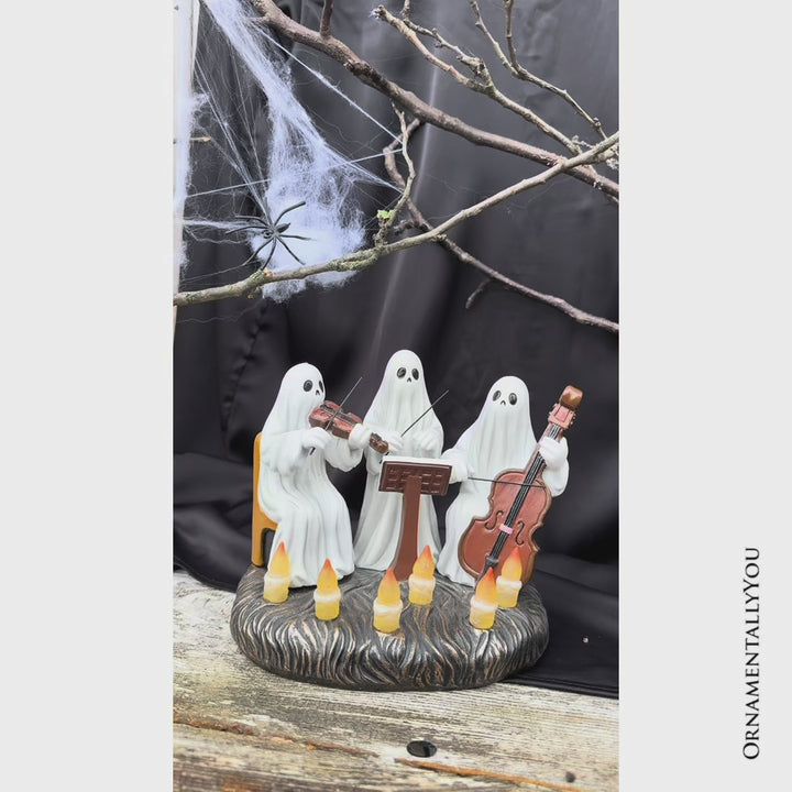 Ghostly Ensemble Trio Lighted Spooky Home Figurine, 5.5" LED Haunted Halloween Ghost Statue
