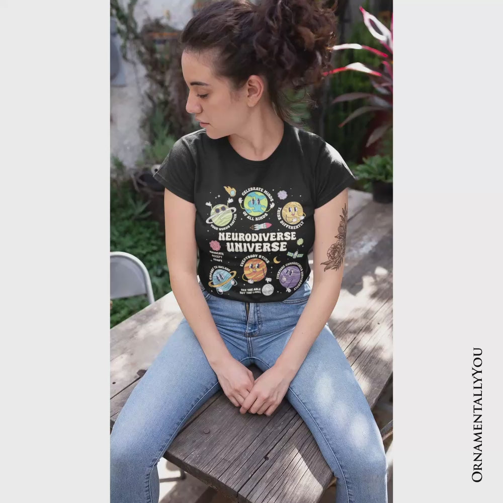 Neurodiverse Universe Autism Space T-Shirt, Colorful Autism Awareness Education Tee