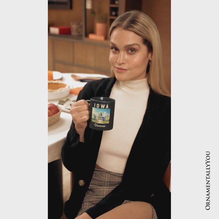 Grand Iowa State Capitol Personalized Mug, Midwest Architectural Landmark Gift and Travel Souvenir with Custom Name