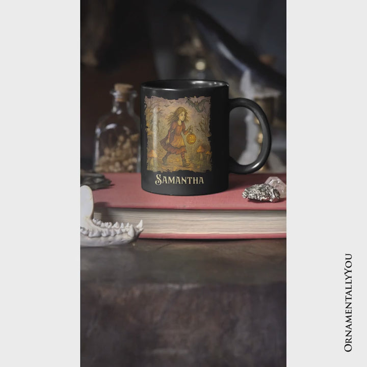 Vintage Alice’s Adventure in Wonderland Personalized Mug, Spooky Halloween Gift with Custom Name