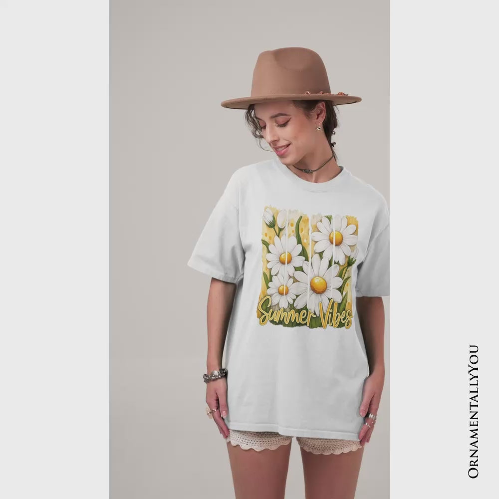 Summer Vibes Daisy Brushstroke Flowers T-Shirt, Aesthetic Tee