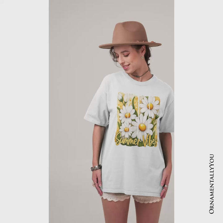 Summer Vibes Daisy Brushstroke Flowers T-Shirt, Aesthetic Tee