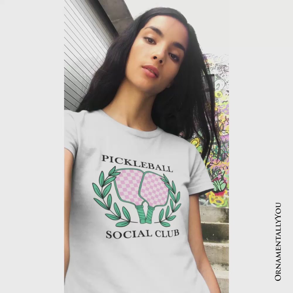 Pickleball Social Club T-Shirt, Cute Retro Girly Sporty Tee