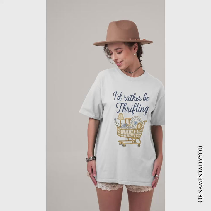 I’d Rather Be Thrifting T-Shirt, Vintage Thrift Shop Lover Tee