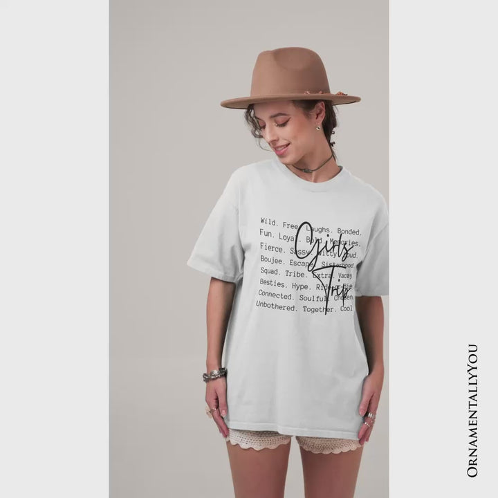 Girls Trip Words T-Shirt, Besties Vacation Memories Tee