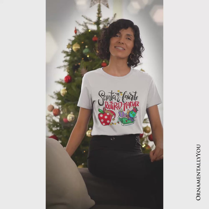 Santa’s Favorite Retired Teacher T-Shirt, Merry Christmas Classroom Memories Tee