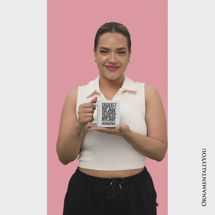 Funny Easter Bunny Retro Hip Hop Personalized Mug, I Said A Hip Hop The Hippie Gift with Custom Name