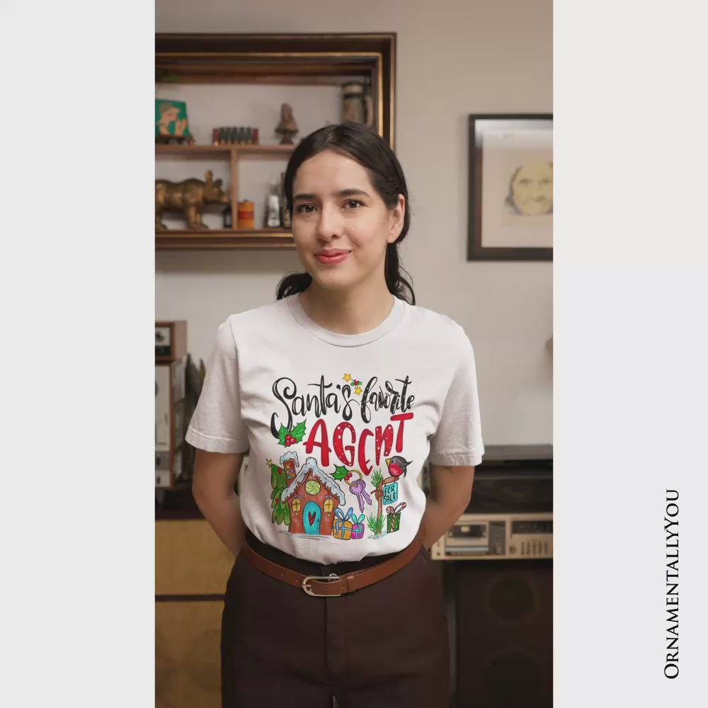 Santa’s Favorite Real Estate Agent T-Shirt, Festive Holiday Christmas Tee