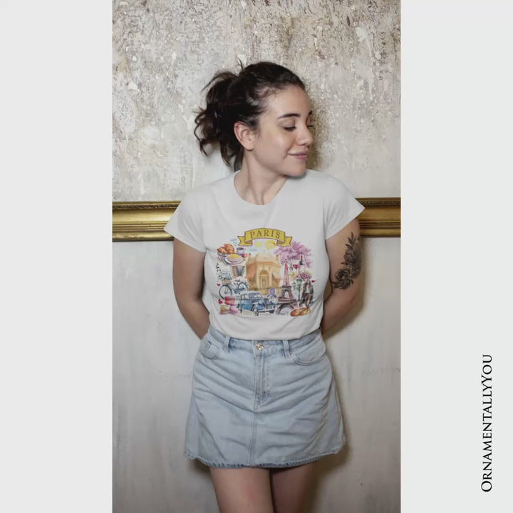 Artistic Paris Culture and Landmarks T-Shirt, Classical France Tee and Souvenir