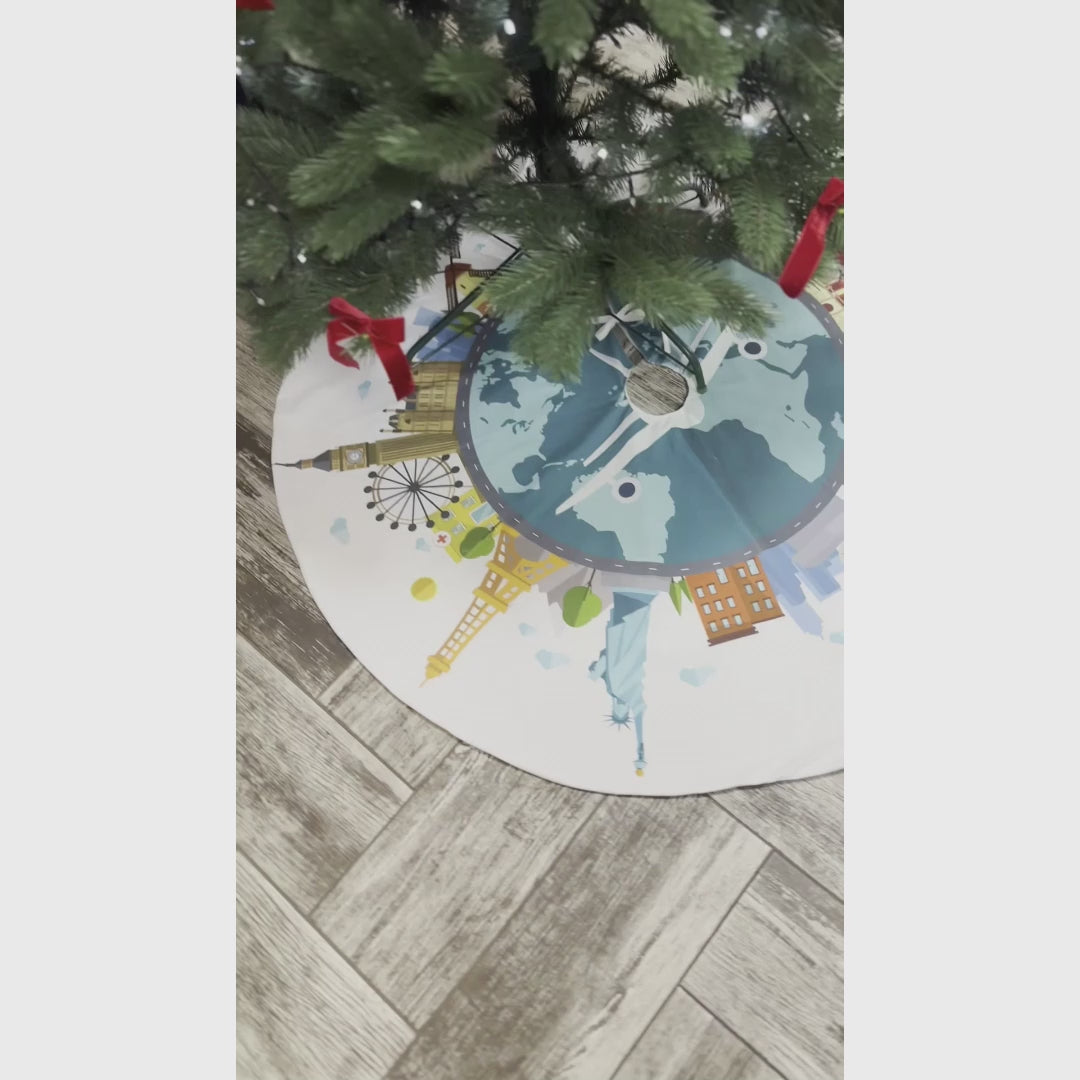 World Landmark Christmas Tree Skirt