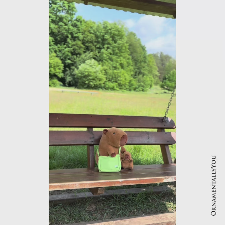 Coco the Capybara and Her Baby Plushie Set, Adorable 12" Stuffed Animal Toy Gift for Children