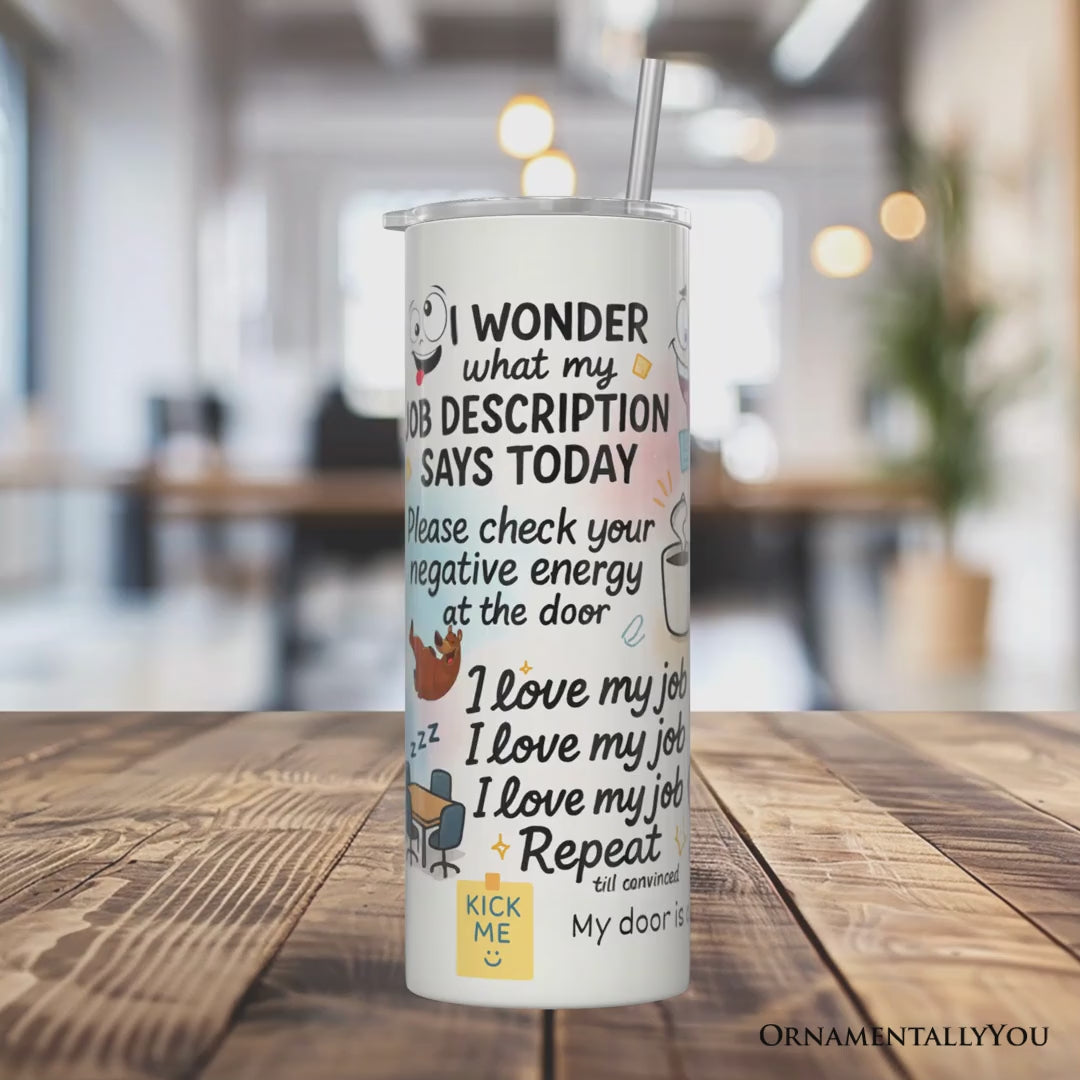 Sarcastic Coworker 20oz Personalized Tumbler With Lid and Stainless Steel Straw, Funny Office Quotes Gift Cup
