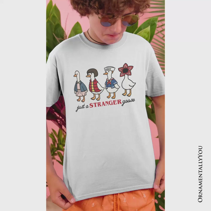 Kids Just a Stranger Goose T-Shirt, Funny Retro Youth Tee