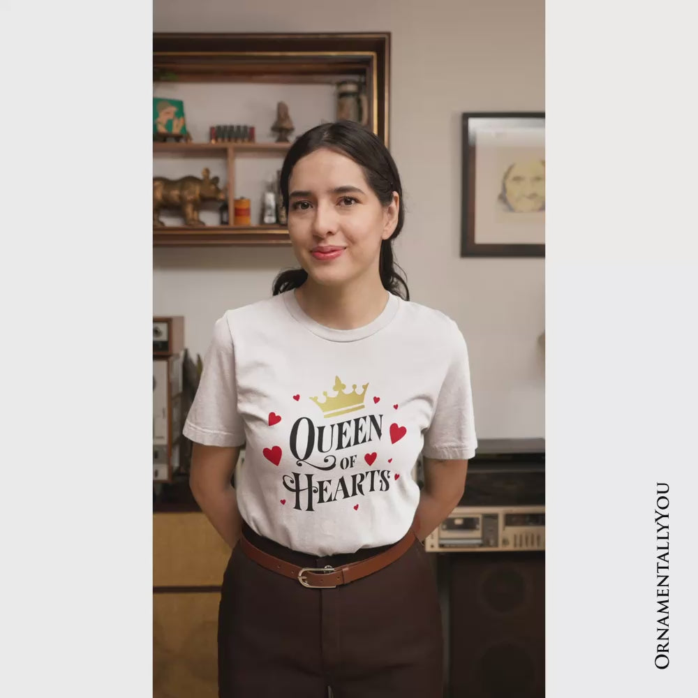 Queen of Hearts Crown T-Shirt, Royal Retro Valentine Tee