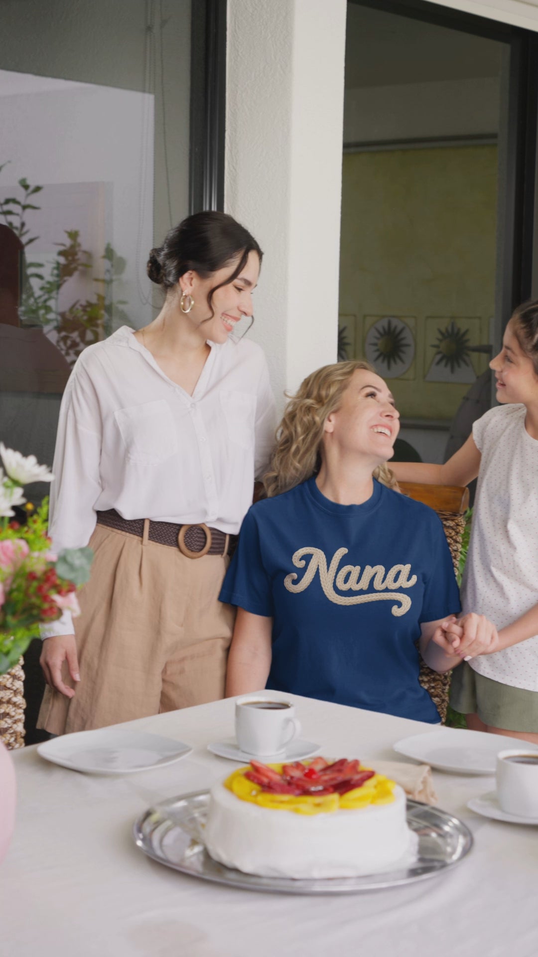 Nana Cruise T-Shirt, Printed Faux Yarn Vacation Tee