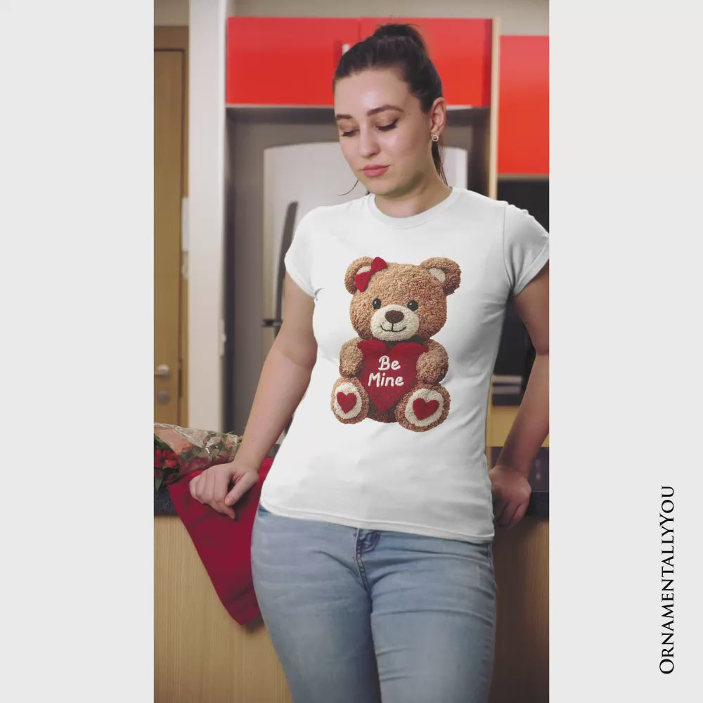 Cute Bear Toy Be Mine Valentine T-Shirt, Love Coquette Tee