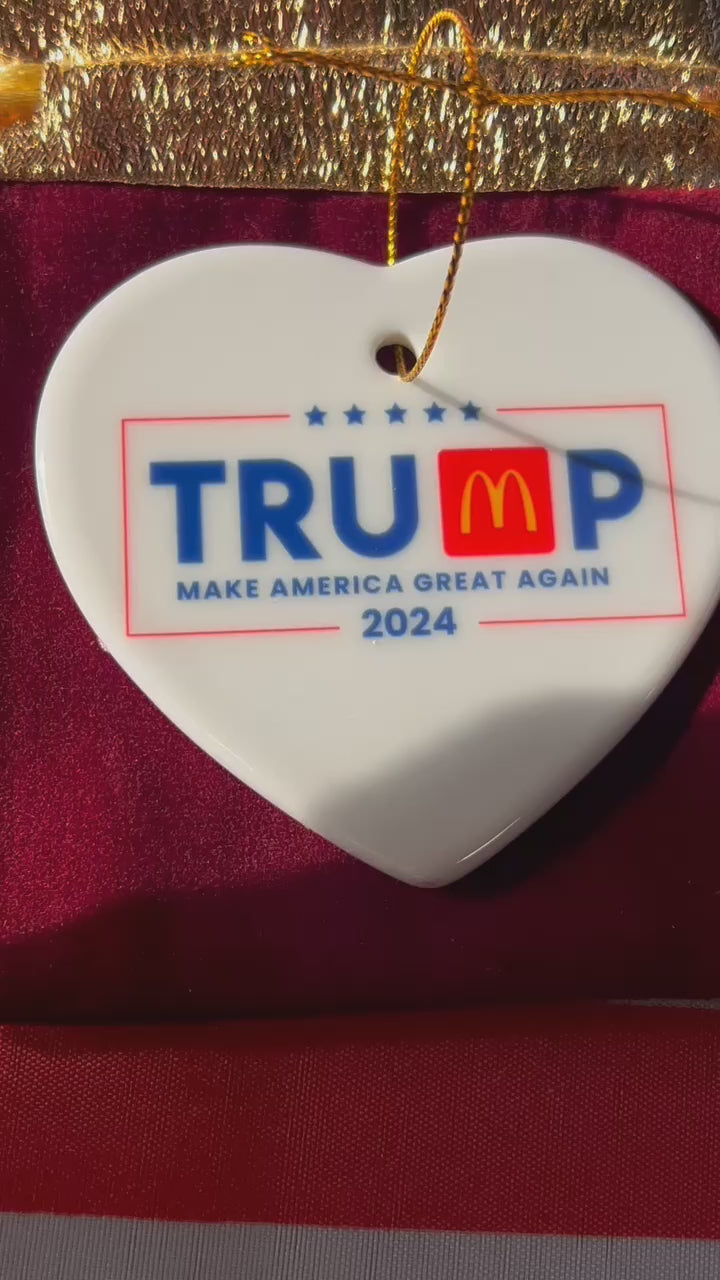 Donald Trump MAGA Golden Arches Ornament, 2024 Election Keepsake Gift