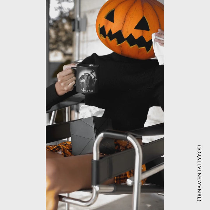 Headless Horseman Spooky Portrait Personalized Mug Horror Villain Theme Halloween Gift with Custom Name