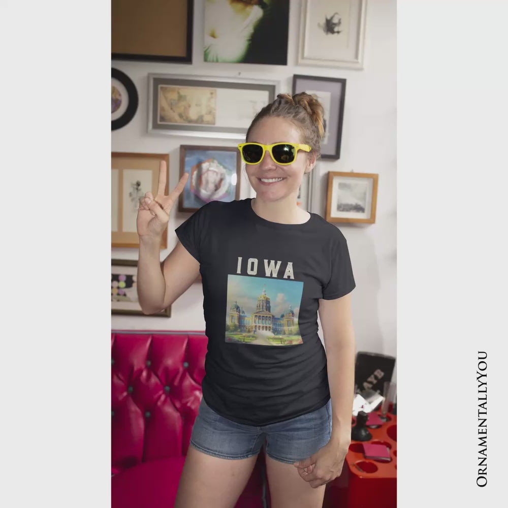 Grand Iowa State Capitol T-Shirt, Midwest Architectural Landmark Tee and Travel Souvenir