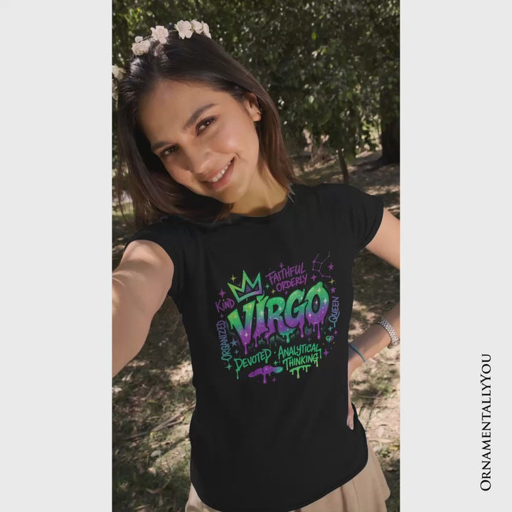 Virgo Graffiti Zodiac T-Shirt, Street Style Astrology Horoscope Tee