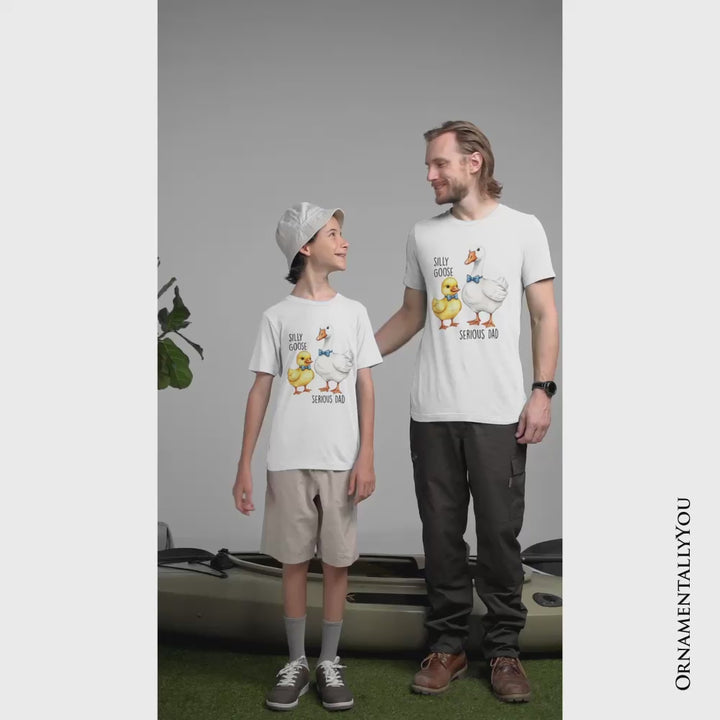 Kids Silly Goose Serious Dad Tie T-Shirt, Cute Duo Youth Tee