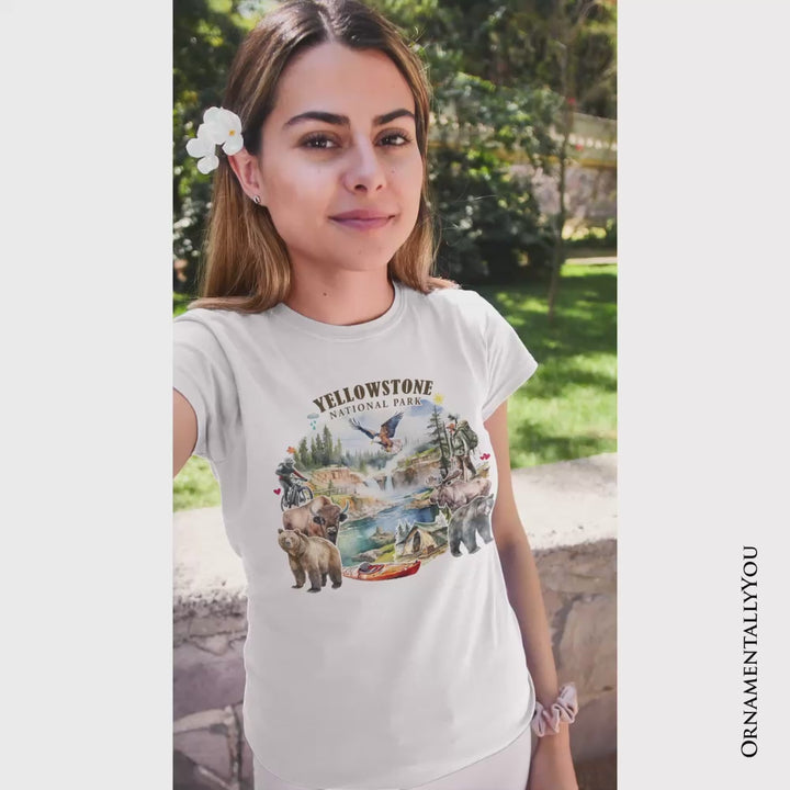 Artistically Vibrant Yellowstone National Park T-Shirt, Wildlife and Nature Tee and Souvenir