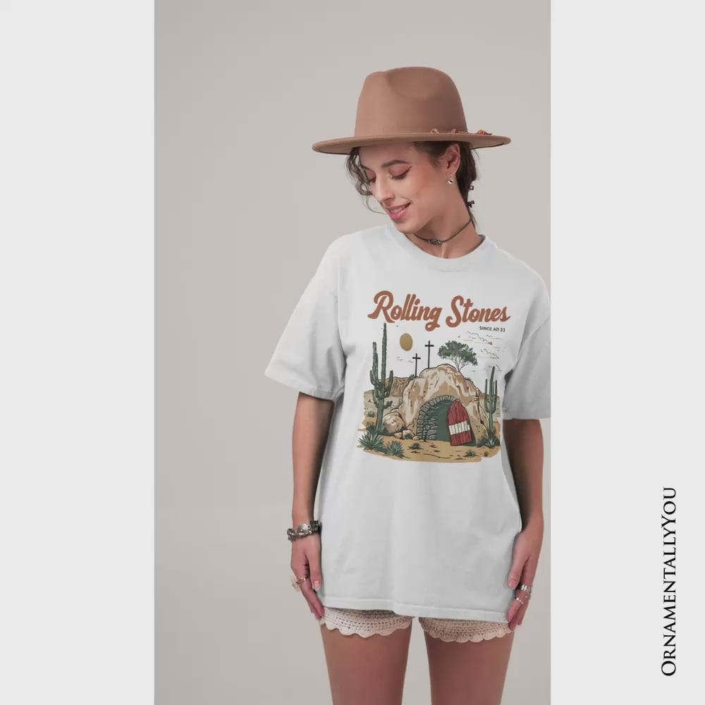 Rolling Stones Christian T-Shirt, He is Risen Easter Tee