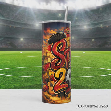 Spain 2026 Soccer Cup Global Championship 20oz Tumbler With Lid and Stainless Steel Straw, Fans Football Gift Cup