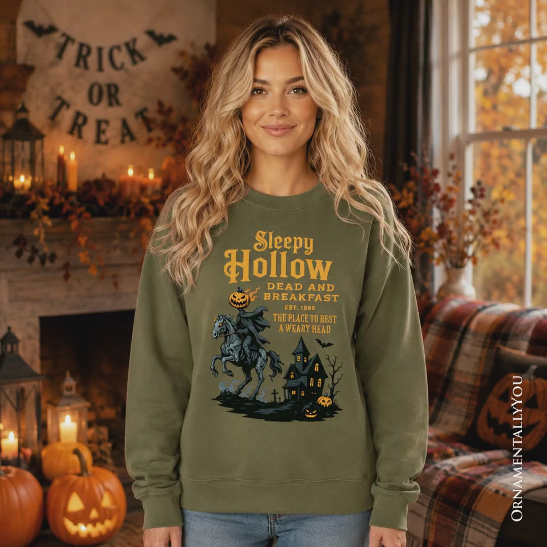 Headless Horseman Sleepy Hollow Halloween Vintage Sweatshirt, Dead and Breakfast Retro Sweater