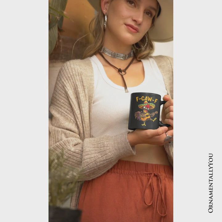 F-CAW-F Rooster Cinco De Mayo Mug, Funny Mexican Souvenir Gift