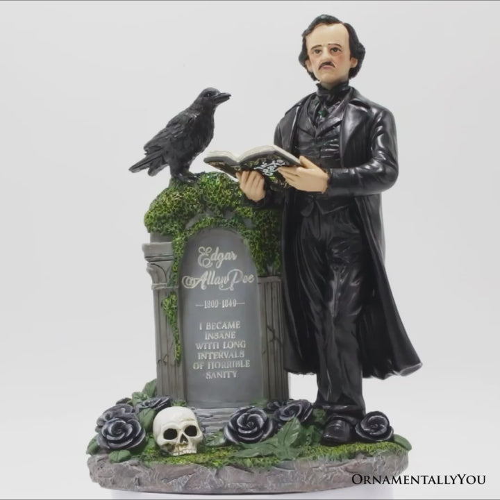 (Pre-Order) Edgar Allan Poe Handpainted 9" Figurine, Horror Home Statue Decoration