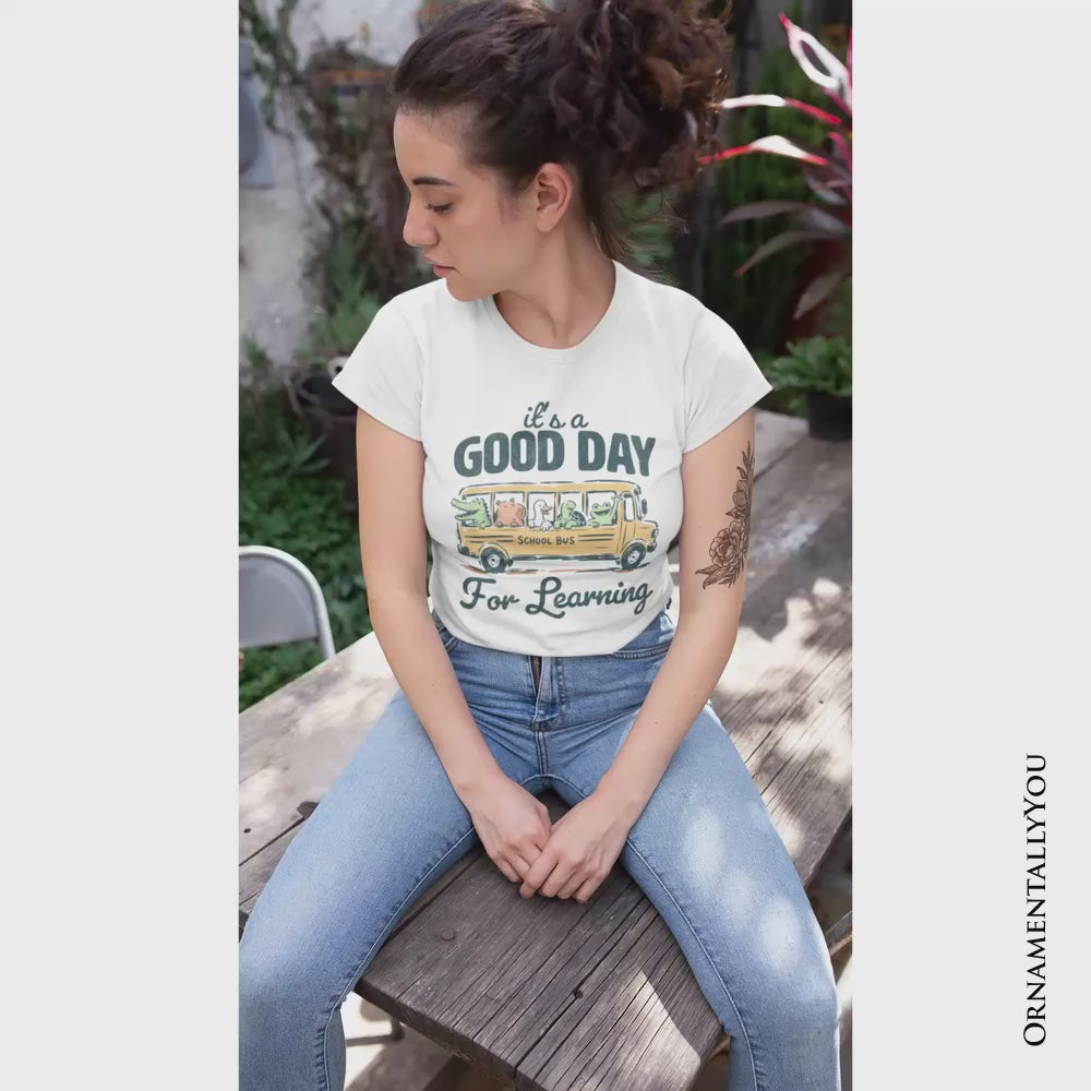Vintage Good Day for Learning School Bus T-Shirt, Back to School Tee