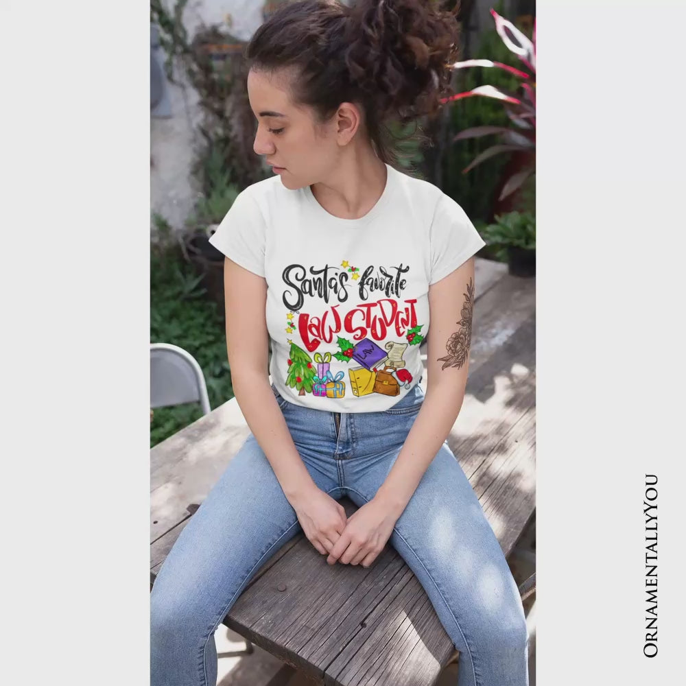 Santa's Favorite Law Student T-Shirt, Merry Christmas Legal Studies Tee