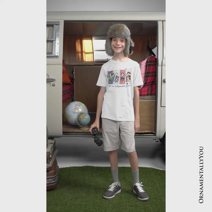 Kids Just An Independent Goose Patriotic T-Shirt, Funny Youth 4th of July Tee