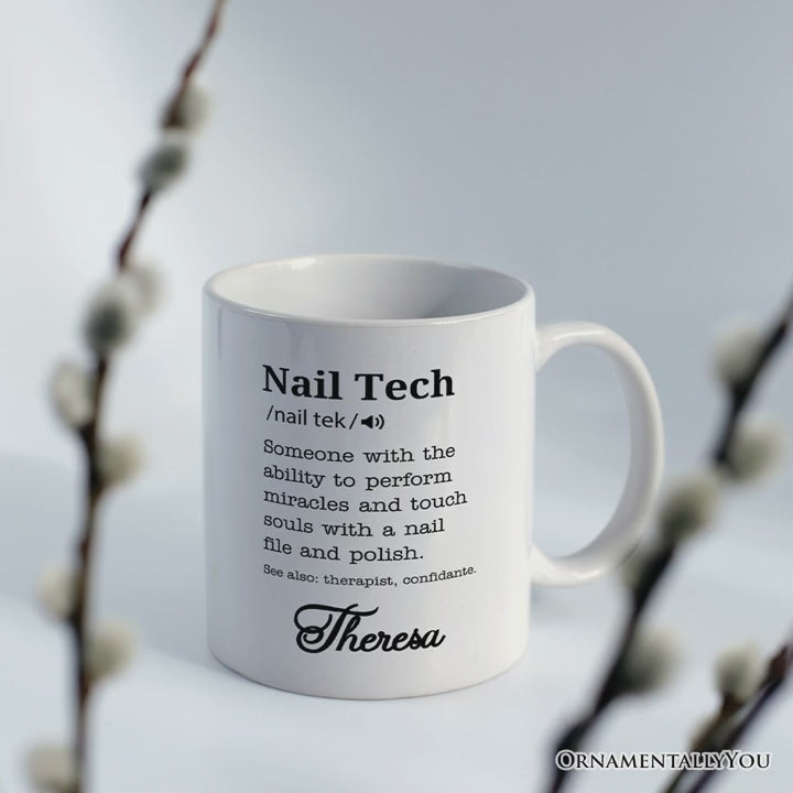 Nail Tech Definition Personalized Mug, Funny Nail Hustler Gift With Custom Name