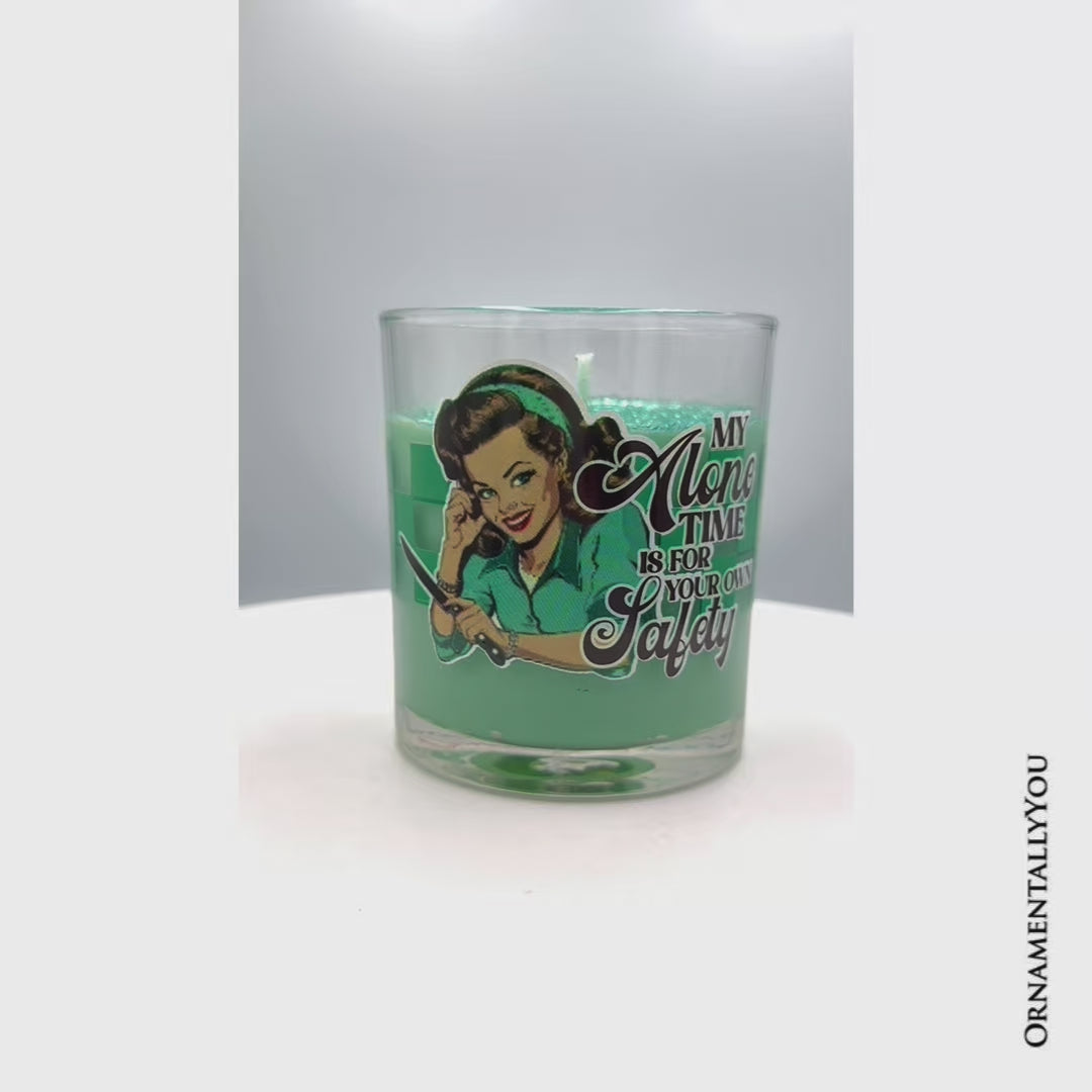 Sassy Retro Girl Dazzling Green Candle, Funny Gift