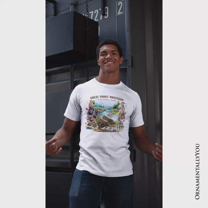 Unique Great Smoky Mountains Handcrafted Nature T-Shirt, Tennessee and North Carolina National Park Tee