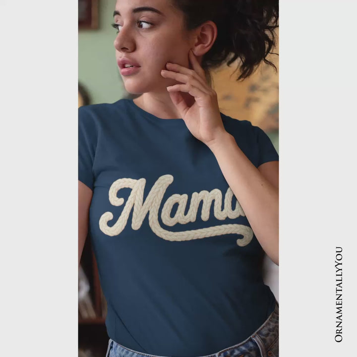 Mama Cruise T-Shirt, Printed Faux Yarn Vacation Tee