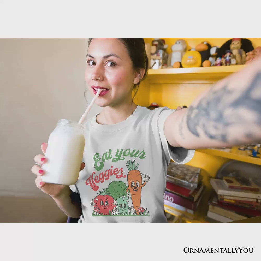 Eat Your Veggies T-Shirt, Retro Cute Farmers Market Veggie Tee