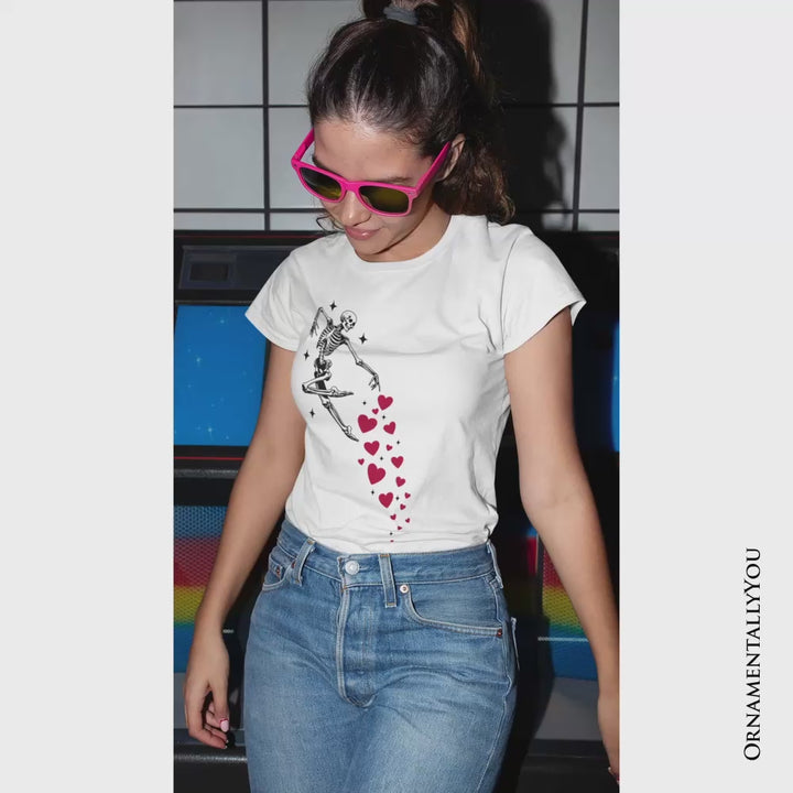 Skeleton Hearts Valentine T-Shirt, Playful Funny Tee