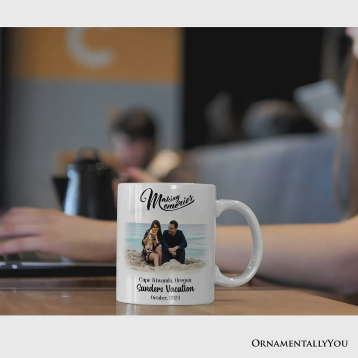 Making Memories Personalized Vacation Themed Mug, Photo Upload Travel Souvenir