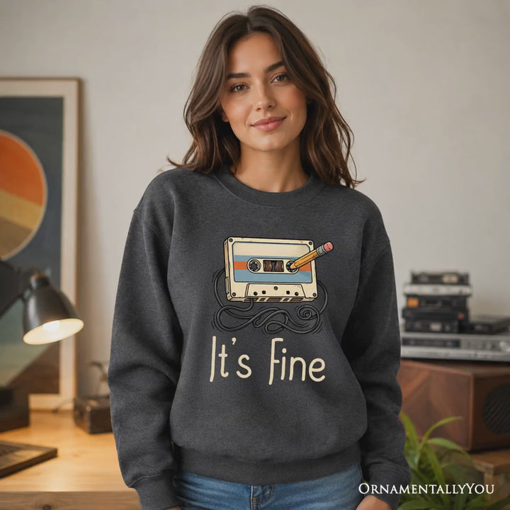 Retro Cassette Tape Sweatshirt, 90s Music Vibe Sweater