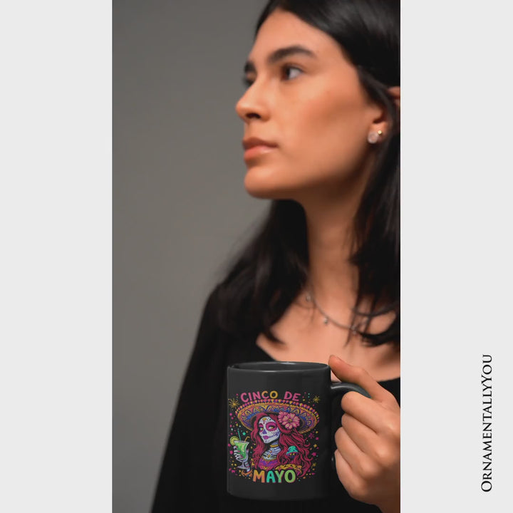 Sugar Skull Girl Cinco De Mayo Mug, Mexican Margarita Sombrero Fiesta Souvenir Gift